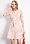 Orange Sleeveless Dress with Buttons and Belt, Collar ARM-24Y001066
