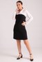Women's Black Side Zippered Shirt Detailed Strapless Mini Dress ARM-24Y001008 - 2