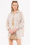 Women's Mink Long Sleeve Pocket Detail Back Pleated Stripe Oversize Shirt Arm-24Y 001053 - 3