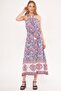 Women's Pink Ikositessera Dress Halter Neck Belted Waist Long ARM-24Y001047