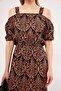 Women's Mink Checked Floral Patterned Strap Elastic Waist Dress ARM-21K001202 - 2