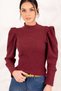 Women's Burgundy Watermelon Sleeve Knitwear Sweater ARM-20K001103 - 3