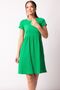 Women's Green Backless, Elastic Detailed, Short Sleeve Dress Arm-23y001001