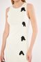 Ecru Round Neck Bow Knitwear Women's Dress - ARM-24Y134015 - 3