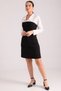 Women's Black Side Zippered Shirt Detailed Strapless Mini Dress ARM-24Y001008 - 3