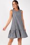 Women's Smoked Sleeveless Skirt Frilly Striped Dress ARM-19Y001101 - 3