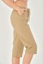 Lace-Up Oversize Long Unisex Bermuda Shorts Raw Cloth Cotton Linen Capri Shorts - 3