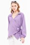 Women's Purple Collared Double-Breasted Blouse Arm-22Y024025 - 3