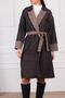 Women's Mink Waist Belted Two-Color Long Cashmere Coat ARM-24K001015 - 2