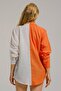 Women's Orange Blocked Oversize Long Basic Shirt ARM-23Y001095 - 4