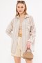 Women's Mink Long Sleeve Pocket Detail Back Pleated Stripe Oversize Shirt Arm-24Y 001053