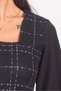 Women's Black Plaid Square Collar Long Sleeve Dress ARM-22Y001182 - 4