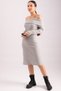 Women's Gray Madonna Collar Body-Fitted Ribbed Camisole Dress ARM-24K001070 - 4