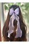 MelKady 517 - Organza Ruffled Shiny Bow Luxury Automatic Hair Clip
