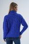 Women's Cobalt blue Oversize Turtleneck Thessaloniki Hair Braided Wool Special Yarn Knitwear Knitted Sweater Trist-6163 - 4