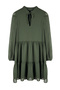 Khaki Plain Wide Cut Polka Dot Chiffon Fabric Woven Winter Dress Twoaw25El00276 - 6