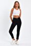 Hawaiian Black High Waist Slim Leg Skinny Power Lycra Jeans - 5