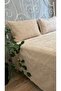 Embroidered Beige Bedspread Set Pique Set Detailed Multi-Purpose Cover - 5