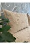 Embroidered Beige Bedspread Set Pique Set Detailed Multi-Purpose Cover - 3