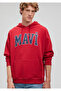 Logo Printed Hooded Red Sweatshirt 067149-81773