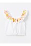Floral Patterned Boat Neck Crop Blouse for Girls