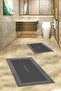 Digital Printed Washable Non-Slip Home Written Double-Sided Bath Mat Toilet Set - 3
