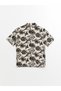 Lcw Baby Ecru Resort Lapel Short Sleeve Printed Baby Boy Shirt - 2