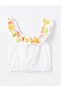 Floral Patterned Boat Neck Crop Blouse for Girls - 2