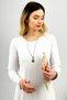 Women's Long Sleeve Crew Neck Combed Cotton Tunic Underwear White - 9