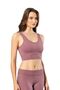 Women's 1 Piece Corded Fabric Thick Strap Blouse with Removable Pads - Half Tank Top (Plum)