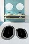 Digital Printed Washable Bathroom Written Oval Bath Mat Toilet Set, OKLZT-1-BLACK, - 6