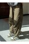 Khaki Tactical Baggy Loose Fit Elastic Trousers
