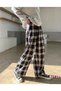 Harajuku Black And White Plaid Pants Summer Casual Wide Leg Korean Fashion Loose Straight Sweatpants Y2k Bottoms - 3