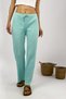 Women's Ribbed Striped Thin Pajama Bottoms Tracksuit Mint Green - 6