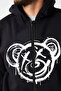 Unisex black cardigan zipper hooded jacket bear drawing design printed cardigan - 5