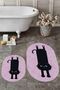 Digital Washable Non-Slip Cute Cat Double-Sided Bathroom Rug Mat Oval Toilet Set - 5