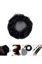 Mesh Detailed Black Color Knob Buckle Ballerina Model Knob Buckle
