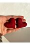 Handmade Fluffy Heart Red Women's Earrings made of Polymer Clay - 2