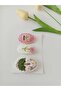Buckle Flower Motif Handmade 3-Piece Snap Buckle Set - 3