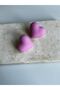 Handmade Fluffy Heart Earrings made of Polymer Clay, Pink Women's Earrings - 3