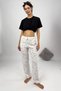 Women's Pajama Bottoms White Stickman with Ribbon - 3