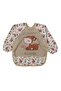 Unisex Gazelle Patterned Karaca Sleeves Pocket Apron Waterproof Baby Bib - 2