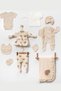 Natural Heart Scalloped Frilly Overalls 10 Piece Hospital Discharge Bodysuit Set - 3