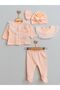 Scalloped Angel Wings 100% Cotton Newborn Baby Girl 5 Piece Hospital Discharge Bodysuit Set - 3