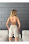Women's Elastic Waist Lace-Up Linen Shorts - 4