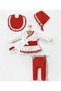 Heart Lace 100% Cotton Newborn Baby Girl 5 Piece Hospital Discharge Bodysuit Set - 2