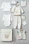Man Bear Head Plaid Gaye Bebe 100% Cotton Newborn Baby Boy 10 Piece Hospital Discharge Bodysuit Set - 3