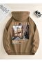 Unisex New York Printed Oversize Winter 3 Thread 100% Cotton Hooded Sweatshirt Hoodie