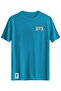 Guitar Printed Slim Fit T-Shirt Crew Neck T-Shirt Blue - 2