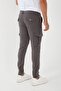 Men's Elastic Waist Cargo Pocket Dark Gray Trousers - 5